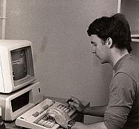 student at computer in 1988
